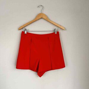 Alice + Olivia Red Larissa Open Pleated Shorts Size 10